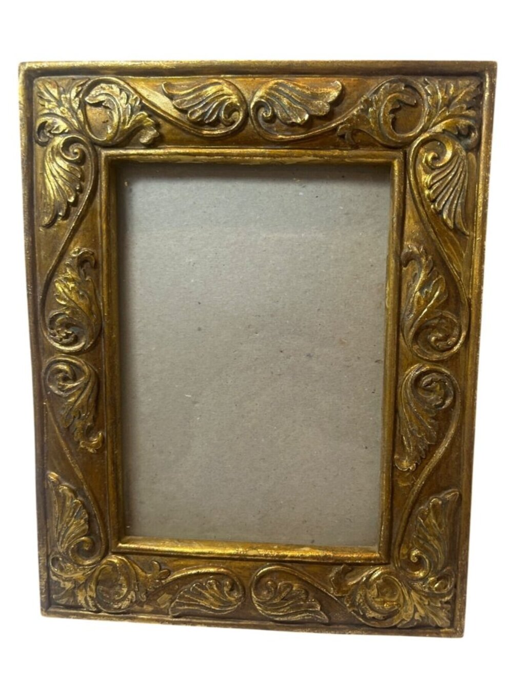 Vintage Gold Ornate Picture Frame With Intricate Leaf Design - 5x7 Inches - Tabl